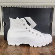 Converse CTAS Lugged Hi Womens Sz 8 White Canvas Platform Sneakers Shoes 565902C