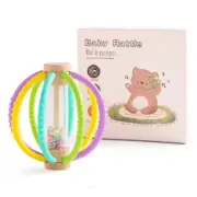 Baby Rainbow Silicone Teether Toys, Music Rattle Sensory Toys