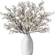 Bacucine Babys Breath Artificial Flowers 6Pcs Fake Flowers Real Touch Faux Gypsophila Bouquet for Home Wedding Party Table Decor (White)