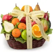 A Gift Inside With Sympathy California Bounty Fruit Basket 15 Piece Set