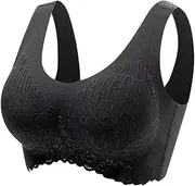 [Generic] Wire Sports Bras for Women Women's No Steel Ring Underwear Gathering Sleep Bra Latex Underwear Traceless Back Heart Bar Sports Bras for Women with Support