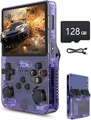 R36S Retro Handheld Game Console, Gaming Console with Linux/Garlic System, Dual 3D Joysticks, 21000+ Classic Games Retro Video Game Console, 3.5in IPS Screen & 6H Play Time (128G)