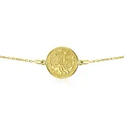 Scorpio Zodiac Disc Bracelet in 14 Karat Solid Gold