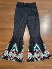 Women’s Sterling Kreek Multicolor Flare Retro Pants Bell Bottoms Size Large