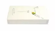 The Joy of Light Designer Matches Martini with Olive Glass Embossed 4" Collec...