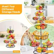 5 Tiered Wire Basket Stand Countertop Vegetable Bowl for Bread Onion Storage