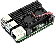 Waveshare Aluminium Alloy Case Type C for Raspberry Pi 4 Model B with Dual Cooling Fans