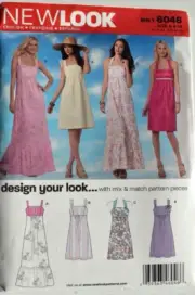 NEW LOOK PATTERN 6046 DRESSES MISSES SIZES 4 6 8 10 12 14 16 UNCUT FF