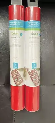 Cricut Premium Vinyl Bundle of 2 ROLLS Removable Matte Each Roll 12” X 48” Red
