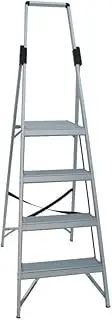 INDALEX Tradesman Aluminium Slimline Platform Ladder 4 Steps 1.2m Platform 120kg Industrial Load Rating