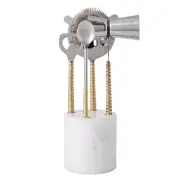 Davis & Waddell Bar Set 5Pcs Bartender Kit Twisted Handle and Marble Base