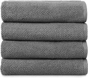 [Simpli-Magic] 79449 Popcorn Textured Bath Towels, 4 Pack, Gray