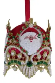 SATIN BEADED CHRISTMAS ORNAMENT KIT - "Special Night, Snowy White"