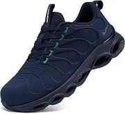 [LARNMERN] Safety Trainers Mens Fashion Steel Toe Cap Trainers Cushioning Comfortable Safety Shoes Lightweight Breathable Work Shoes