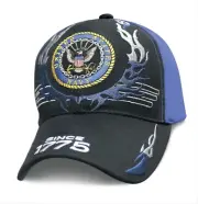 Military Navy Emblem Daredevil Flames Hat Baseball Cap Capsmith New