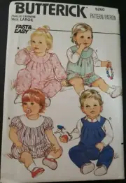 Butterick 6260 Romper SZ Large Infant SEWING PATTERN