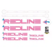 Redline - 1990 THREE Decal set - Pink and White - Old school bmx