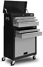 Giantz 7 Drawers Large Tool Chest Trolley, Lockable Toolbox Tools Storage Box Cabinet Cart Garage Ute Organiser Boxes, Heavy Duty Multi Height with Brake Sturdy Construction Grey