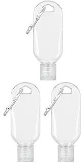 3Pcs Transparent Portable Hot Sauce Keychain Bottles - Mini Ketchup Containers for On-The-Go - Refillable Travel Size, 2oz/50ml Bottles for Sauces, Gravies and Marinades