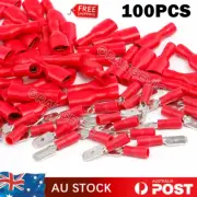100PCS Insulated Crimp Splice Terminals Kit Red Electrical Wire Spade Connectors