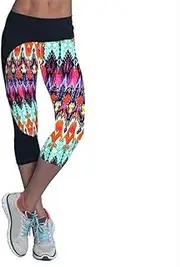 HBSSEE Yoga Pants Ms. Stretch Pants Running Fitness Jogging Suits Slim Quick-Drying Pants Elastic Kapris Yoga Pants Stretch Printing (Color : XL)