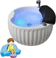 Acrylic Footbath Spa, Feet Soaking Tub with Heating Function and Surfing Function Massage Colorful Lamp Footbath Used in Beauty Salons and Nail Salons Round Footbath