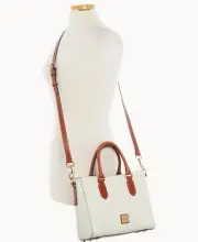 NWT Dooney & Bourke Pebble Leather Top Handle Tote White
