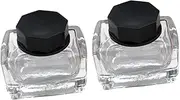 Oshhni 2Pcs Empty Ink Bottles Glass Bottles Clear Jar Bottles Pigment Container with Cap Storage Bottles for DIY Art Crafts Liquid
