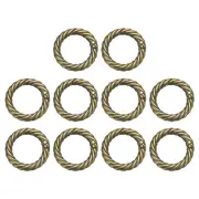 10Pcs Spring O Rings 3/4" Round Trigger Snap Hook Circle Bronze Key Ring Clip