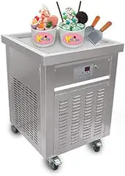 Kolice ETL CE Certificate 230/240V Single Square 52x52cm ice pan Thai Fry ice Cream roll Machine,roll ice Cream Machine,Fast Food Snack Food Equipment
