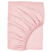 ULLVIDE fitted sheet, light pink, Queen