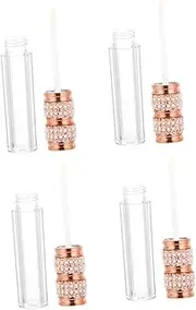 PLAFOPE 4Pcs Pearl Bottles Empty Lip Gloss Tube Containers for Lipstick Packing Stylish Design for Homemade Lip Gloss and Lip Stain