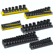 6Pcs Magnetic Socket Organizer Set, Magnetic Socket Holder Includes 1/4", 3/8...