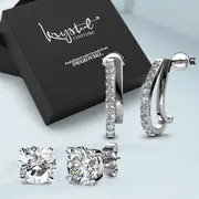 Boxed 2 Pairs Earrings Set Embellished with SWAROVSKI® Crystals