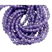 Lavender Chalcedony Gemstone Beads - Faceted Round Shape Beads Size 6mm Gemstone