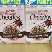 NEW FAMILY SIZE CHEERIOS CHOCOLATE STRAWBERRY FLAVORED CEREAL 18.5 OZ (524g) BOX