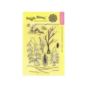 Waffle Flower Crafts Clear Photopolymer Stamps Winter Time S-1, NEW