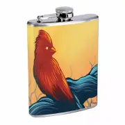 Bird Branch Em1 Flask 8oz Stainless Steel Hip Drinking Whiskey