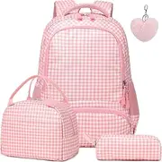 [Kimwadalh] School Backpack Children's Girls Primary School Bag Sets for Girls Children's Backpack Daypack Large School Bag Children Backpacks for Primary School Students
