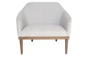 SK Designer Living | Bojan Occasional Chair | Light Grey Fabric | Walnut Legs
