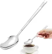 JIEBWCHA Stainless Steel Spoon,Stainless Steel Sugar Spoons | Kitchen Accessories, Heat Resistant Cappuccino Stirring Tool for Home, Cafes, Restaurants, Dessert Shops