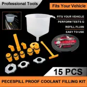 Plastic Filling Funnel Spout Car Accessories 15Pcs/Set Spill Proof Coolant