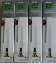 4) Candle Lamp Battery operated NIP AUTO TIMER 6hr. W/ suction cup & clip