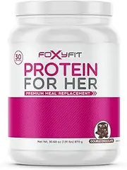 FoxyFit Protein for Her, Double Chocolate Whey Protein Powder with CLA to Help with Weight Management and Biotin for Healthy Glow (1.85 lbs.)