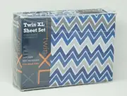 Jessica Sanders Chevron Kris Herringbone 4-Pc. Sheet Set - TWIN XL Blue