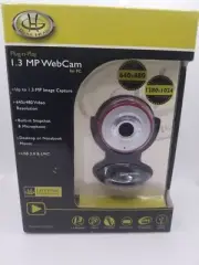 Gear Head WC750RED I.3 MP Web Cam Plug-N-Play for PC NIP USB 2.0 & UVC