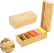 A8 Aarteikarten Box Wooden with Lid 22.2 cm x 9.5 cm x 7 cm Index Cards Wooden Vocabulary Box Flashcard Box Wood for Office Schools and Home (Index Cards Not Included)