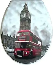 Soft Close Toilet Seat Big Ben with Quick Release, White, Eclectic Style