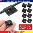 50pcs Self Adhesive Cable Wire Zip Tie Mounts Base Clamps Clips Black AUS