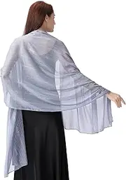 [Ladiery] Women Shawls and Wraps for Evening Dresses, Lightweight Soft Chiffon Sparkly Rhinestones Formal Scarf Shawl Wraps